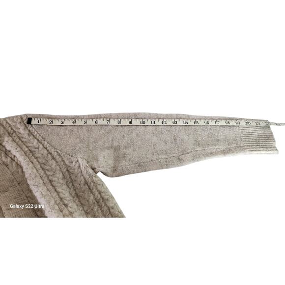 Croft & Barrow Tan Cable Knit Long Sleeve Lightweight Cardigan Women Size Small - Picture 9 of 14